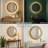 31" Round LED Smart Afrim With Thick Gold Frame, 3 Color Temperatures & Dimmable Backlight, Waterproof PU Bathroom Decor-1097860327