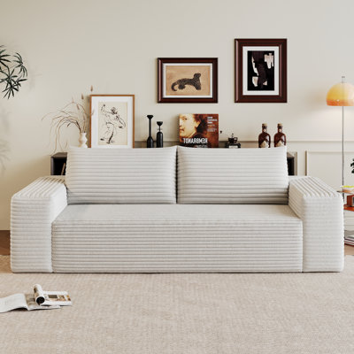 Canapé en velours côtelé avec coussin moelleux