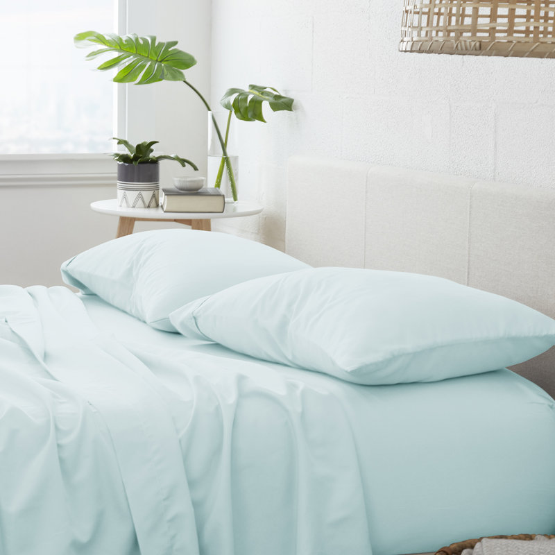Premium Double-Brushed Pillow Case Set, Aqua, King