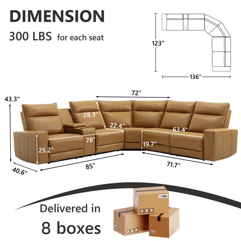 Lyquinn L-Shaped Faux Leather Power Reclining Sectional