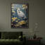 «Blue Heron in Lotus Garden», reproduction d'art sur toile encadrée d'inspiration orientale pour une salle de bain zen tranquille ou un décor d'étude serein-112455182-112455165-112455168
