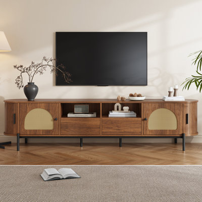Unfinished TV Stand for TVs up to 85" with Fireplace Included