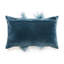Velvet Lumbar Pillow w/ Feather Trim-663441240