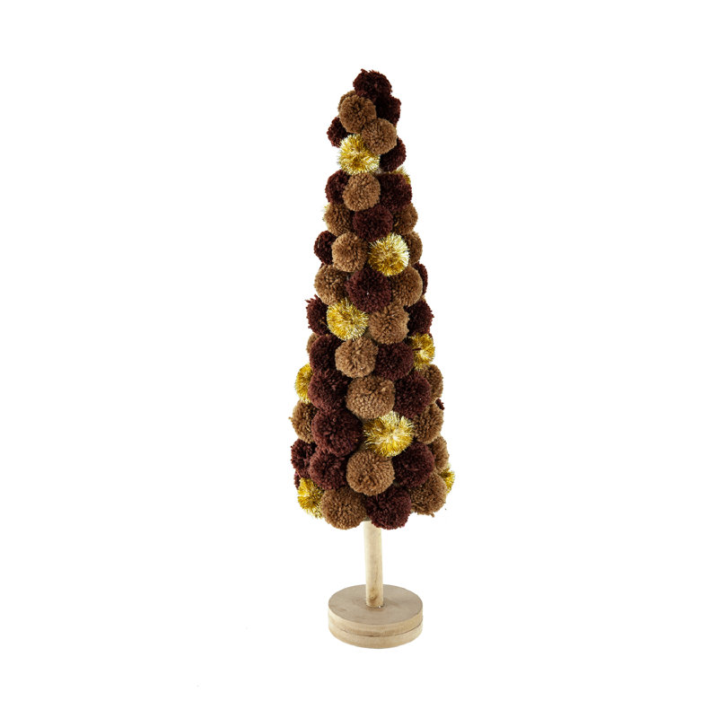 Tree Christmas Table Decor, Coffee, 31.5" H x 8.7" W x 8.7" D