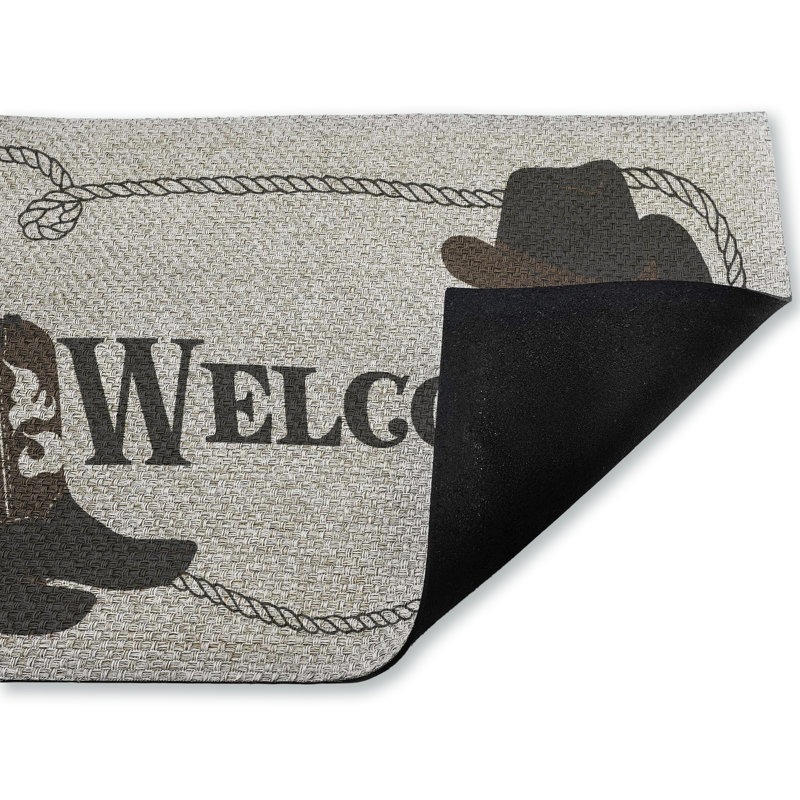 Paillasson Welcome Cowboy, Corde et bottes Welcome Cowboy