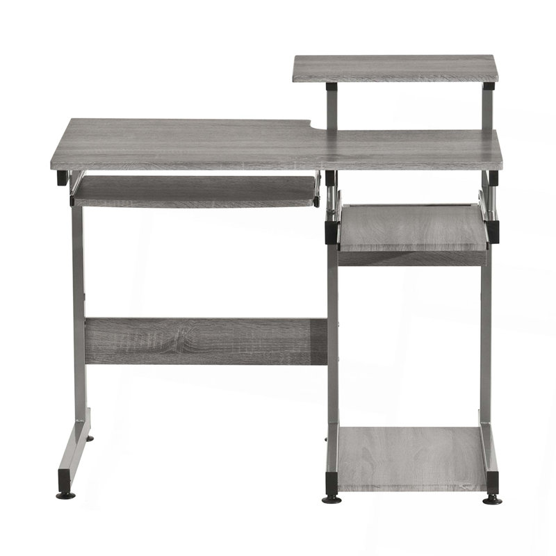 Bureau d'ordinateur poste de travail complet, Gris