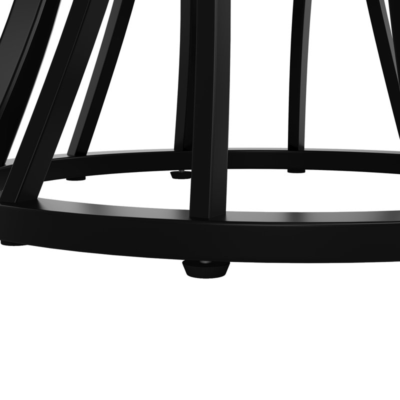 Round Metal Base Dining Table, Black