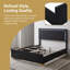Cadre de grand lit, lit plateforme noir avec DEL, lit à cadre en bois, aucun sommier requis, style rétro-125290565