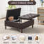 Table basse avec repose-pieds carré 35 "avec grand rangement
