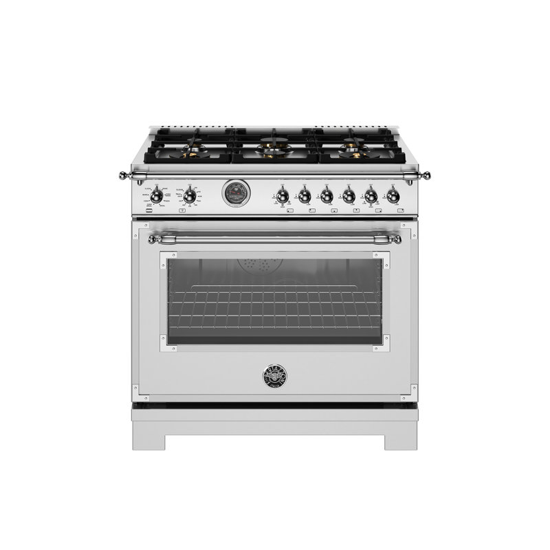 Bertazzoni 36" 5.7 Cubic Feet Dual Fuel Slide-in Convection Range, 5.6 cu ft