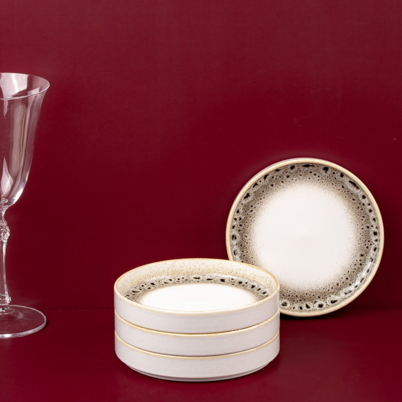 Assiette en porcelaine de qualité supérieure JAGUAR | Assiette plate empilable | Va au micro-ondes et au lave-vaisselle