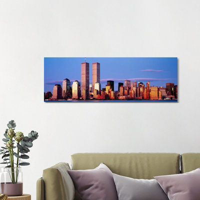 Skyscrapers In A City, Manhattan, New York City, New York State, USA - Wrapped Canvas Panoramic Print