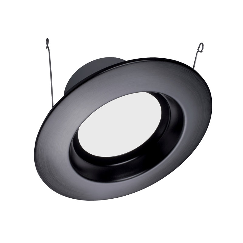Plafonnier encastré 7,38 po à intensité variable DEL, Noir, 878, 3000 K