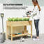 Boîte à fleurs surélevée avec tablette de rangement 45 po x 22 po x 33 po, naturel-1654392645