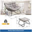 Fauteuil à bascule gris clair avec repose-pieds, fauteuil en osier résistant aux intempéries et coussins-1792115181