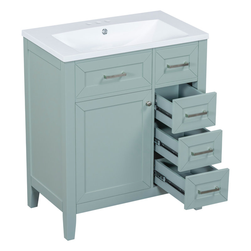 Meuble-lavabo avec tiroirs, meuble-lavabo avec tiroirs, Vert