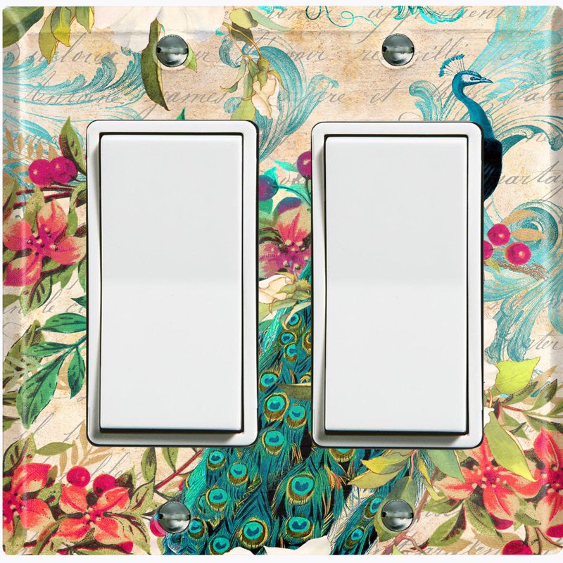 Patterned 2 - Gang Toggle Light Switch Standard Wall Plate