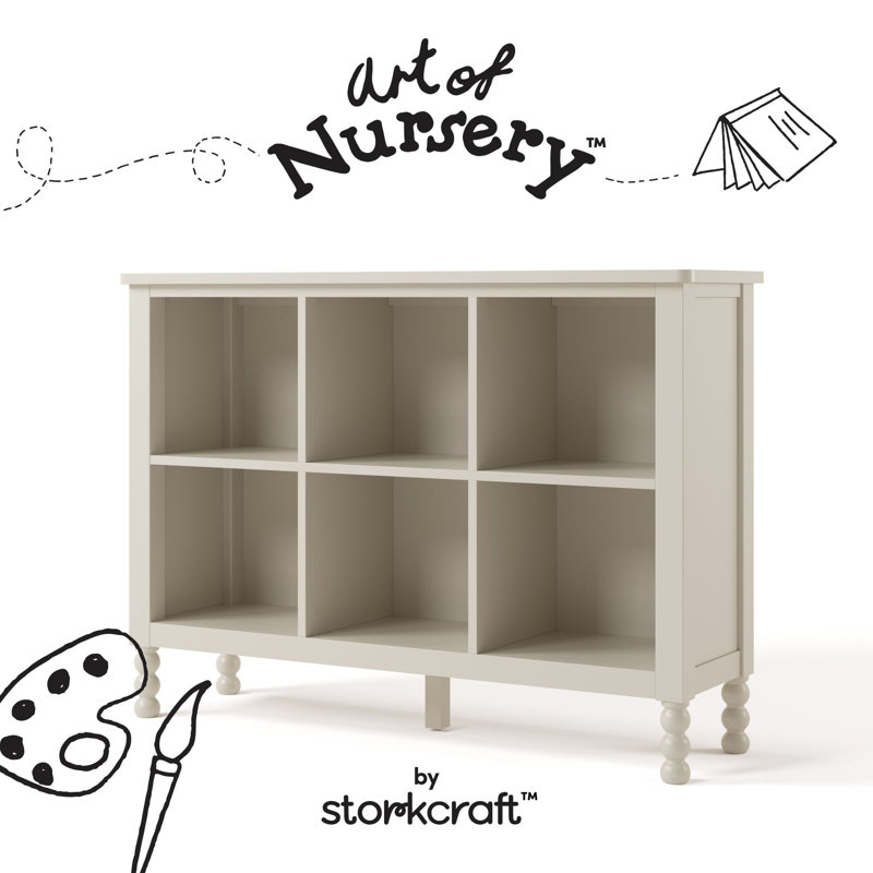 Rio 6 Cube Storage Organizer Bookcase, Frosted Oat