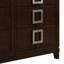 Shea style transitionnel 6 tiroirs 62 po Commode brun cerise