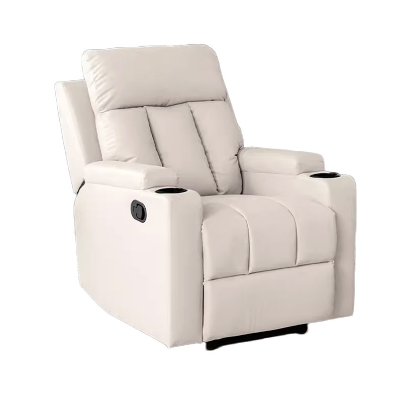 Naeshawn Recliner, Beige Polyester Fibre