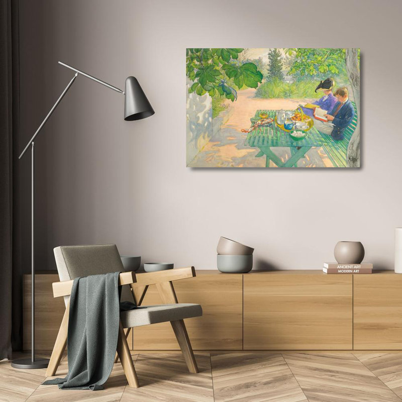 "Holiday Reading" by  Carl Larsson - Gallery Wrap Canvas Wall Art, 24" H x 17" W