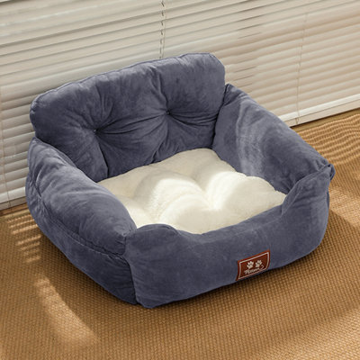 Bolster Cushion Fleece Pet Bed Dog Nest