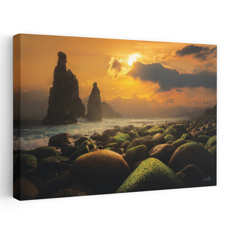 Paysage marin abstrait de rêve, art de paysage côtier, H 24 po x l 36 po