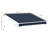 10' X 8' Retractable Deck Awning - Blue & Water- Protection, With Aluminum Frame And Crank Control For Patio, Balcony, Yard Canopy,