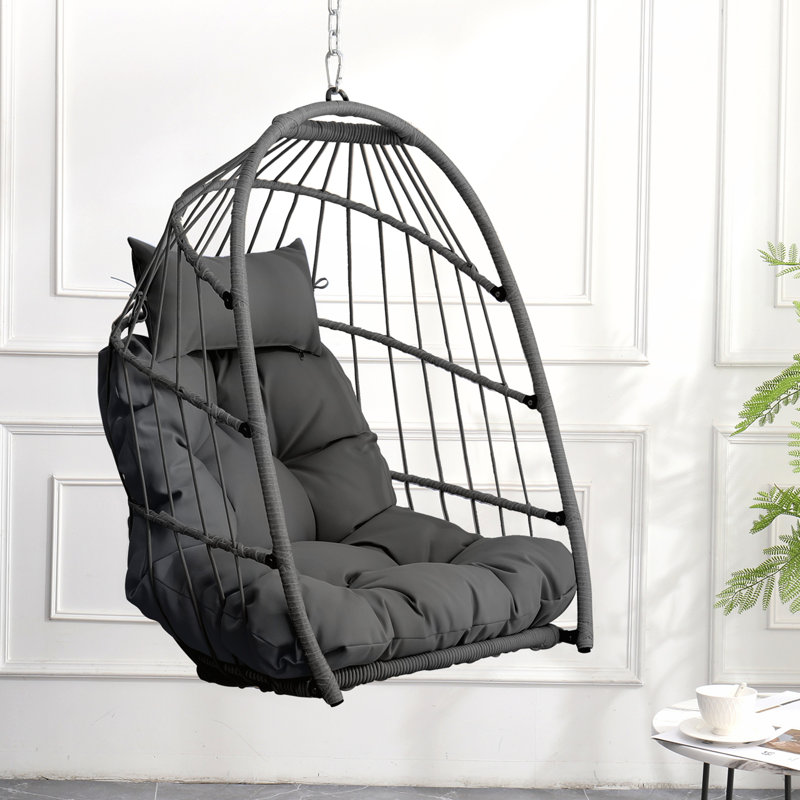 Fauteuil à œufs d'extérieur avec support, parfait pour la détente et le patio élégant