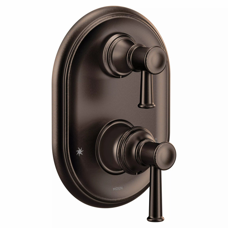 Garniture de douche à 2 poignées avec valve de transfert intégrée Belfield M-CORE 3-Series, valve requise, Bronze huilé