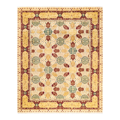 One-of-a-Kind 8' 3" X 10' 3" 2000s Wool Area Rug in Ivory