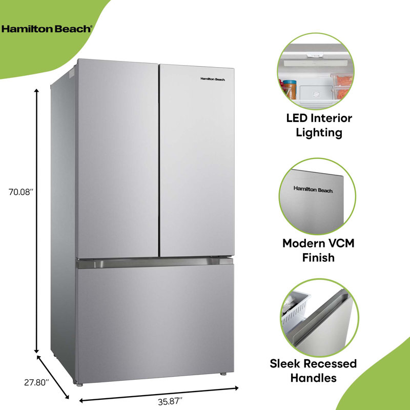 Hamilton Beach 20.3 Cu. Ft. French Door Refrigerator, Platinum