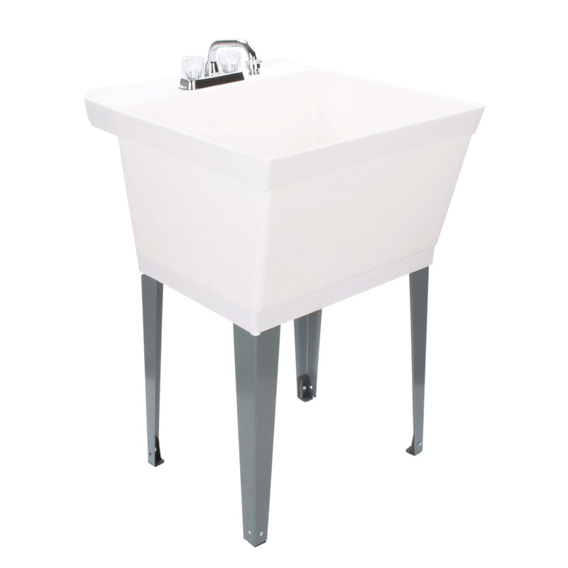 22.88" L x 23.5" W Free Standing Laundry Sink with Faucet