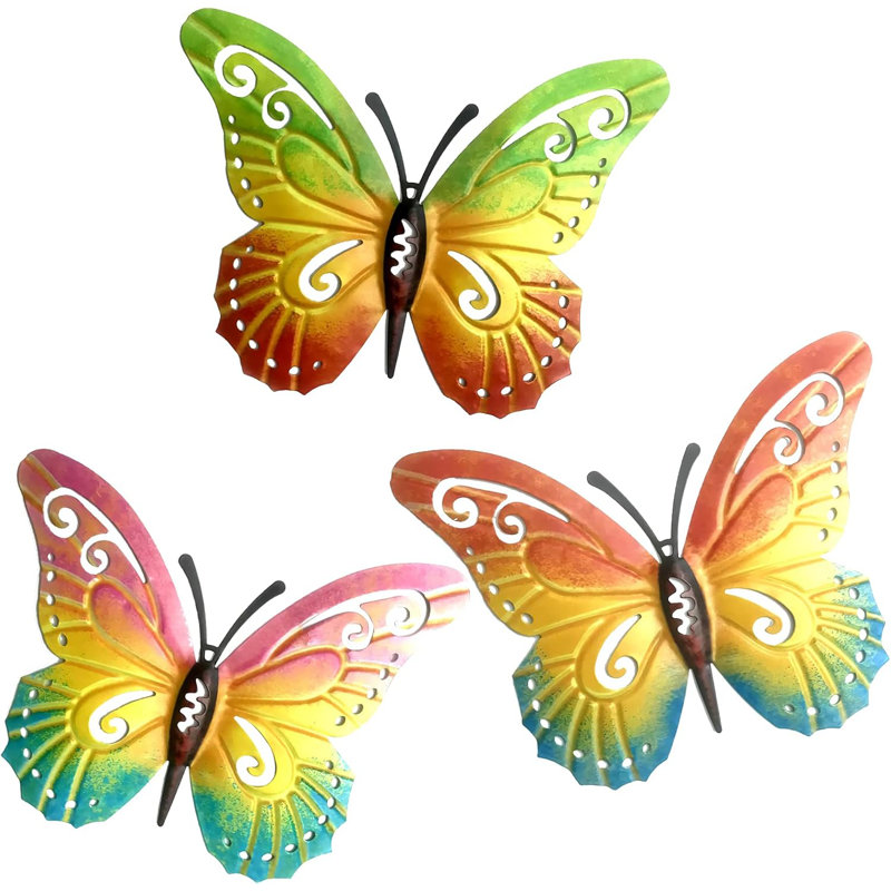 Metal Wall Decor, Pink/Yellow/Green