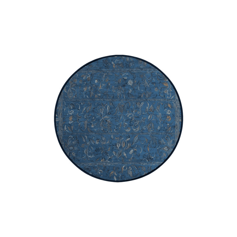 Machine Washable Gray Area Rug, Round 8'