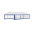Auvent 20 pi x 40 pi avec parois latérales roulées, blanc et bleu-124639097-103532496