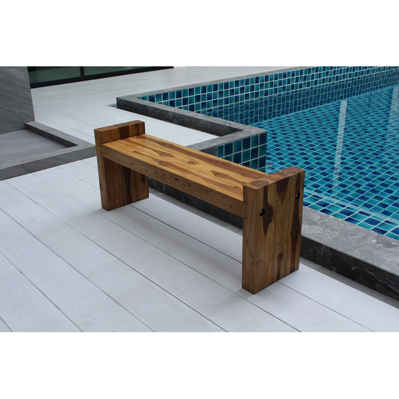 Banc en bois massif Harragan, H 19 po x l 48 po x P 12 po, Noyer