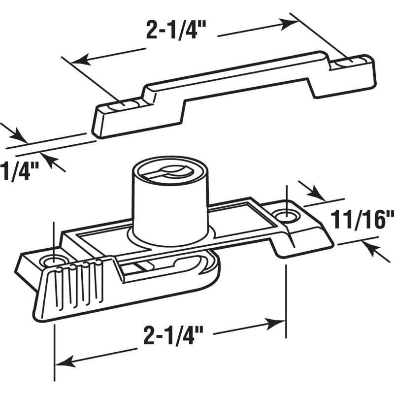Prime-Line Keyed Child-Proof Sash Lock, 2-1/4 in. Hole Centers, Diecast Zinc, Painted White (Single Pack)