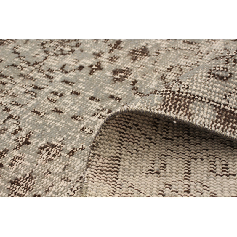 Tapis de la zone en laine 5 pi x 9 pi "one-of-kind" -noué la 1980 beige Overdyed
