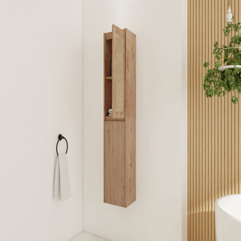 Armoire latérale de salle de bain 12 po, portes à fermeture douce, conception à fixation flottante