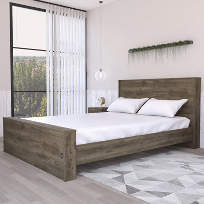 Monroe Rectangle Bed Frame Dark Brown