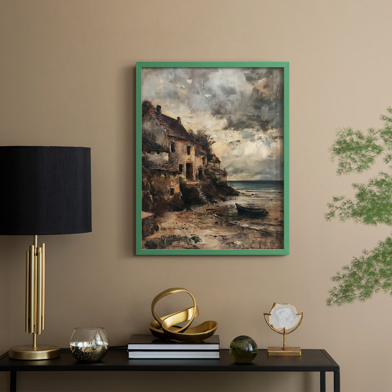LANDSCAPES Series CECII, reproduction encadrée - bois massif, Vert, H 30 po x l 24 po