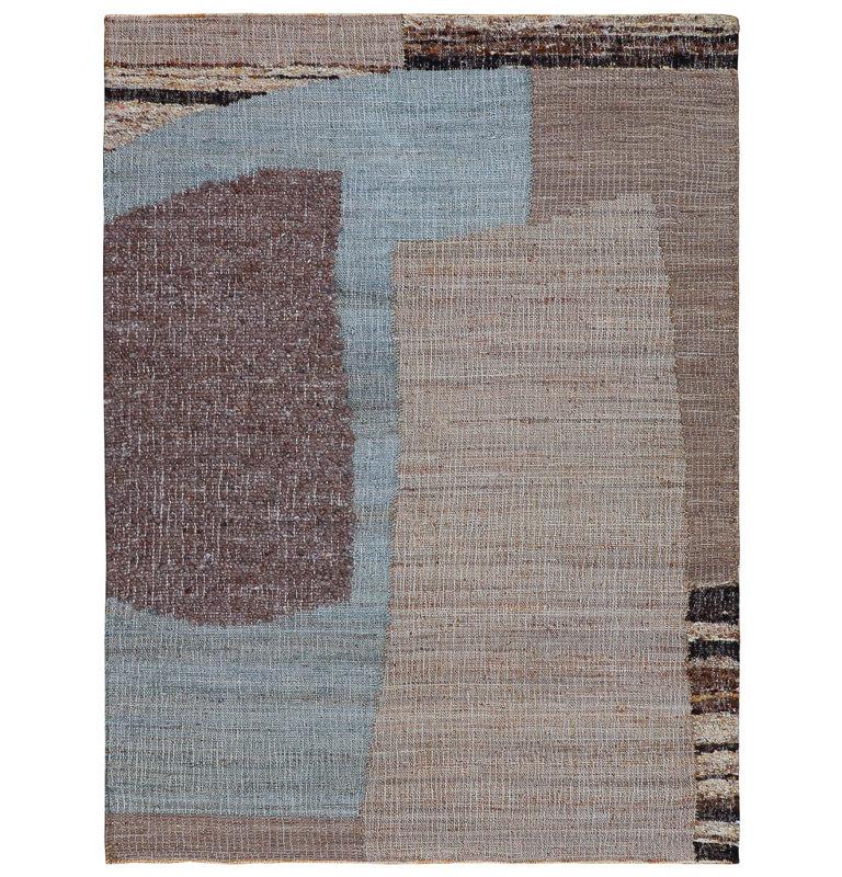 Aquila Abstract Area Rug in Natural Brown, Rectangle 9' x 12'