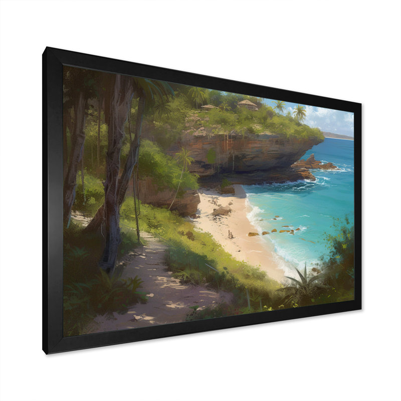 Coastal Radiance II sur impression sur toile, H 16 po x l 32 po x P 1 po, Cadre photo noir