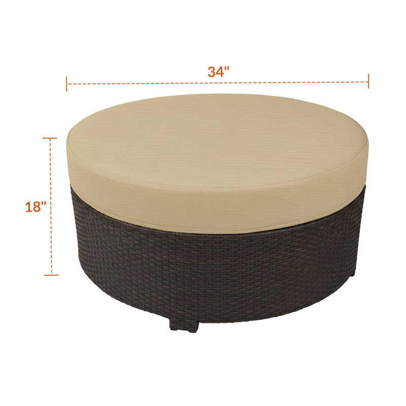 Repose-pieds Cabo, Beige chiné toile