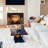 Dimplex Revillusion Electric Firebox Herringbone Brick Interior with Front Glass Panel-90956042