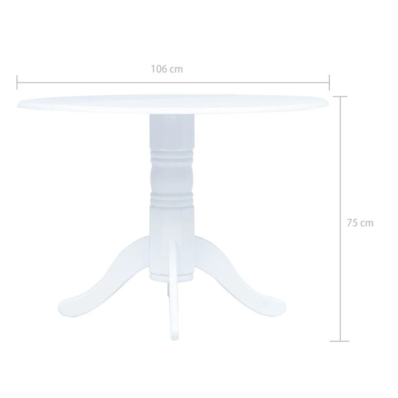 Altheimer Round 106cm Dining Table, White, White