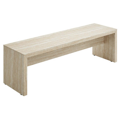 Mirella 53.5” Faux Travertine Bench In Travertine