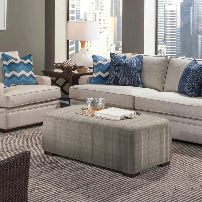 Campos Ottoman, Honey, Brown Geometric, 0456-33