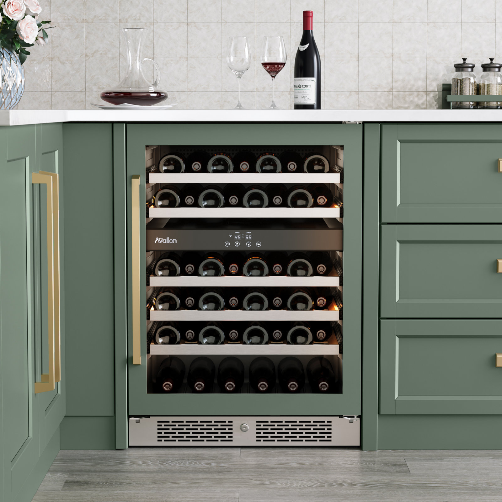 Avallon Dual Zone 23.81'' Freestanding 45 Bottle Wine Refrigerator | Fridge.com